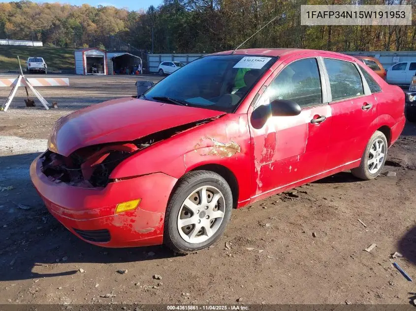 1FAFP34N15W191953 2005 Ford Focus Zx4