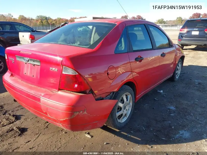 1FAFP34N15W191953 2005 Ford Focus Zx4
