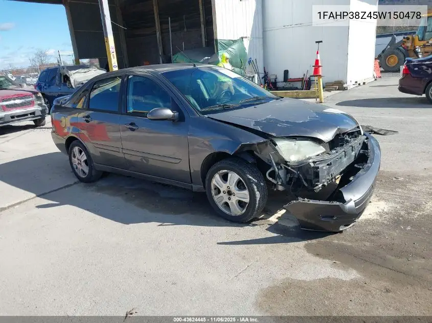 1FAHP38Z45W150478 2005 Ford Focus Zx4