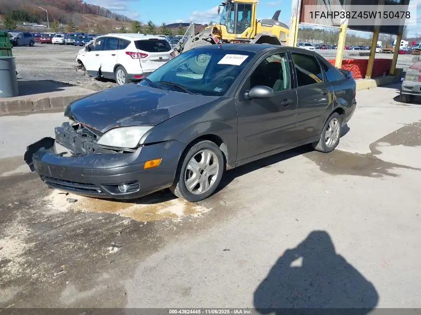 1FAHP38Z45W150478 2005 Ford Focus Zx4