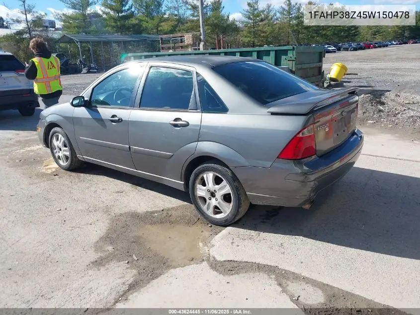1FAHP38Z45W150478 2005 Ford Focus Zx4