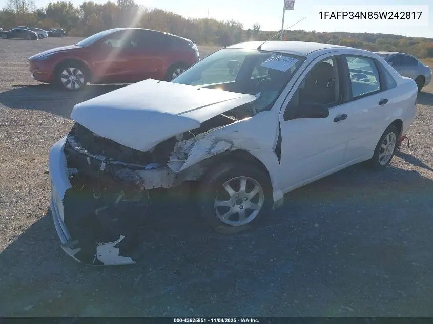 1FAFP34N85W242817 2005 Ford Focus Zx4