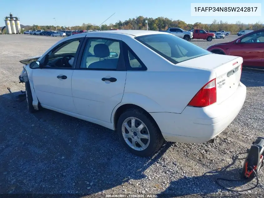 1FAFP34N85W242817 2005 Ford Focus Zx4