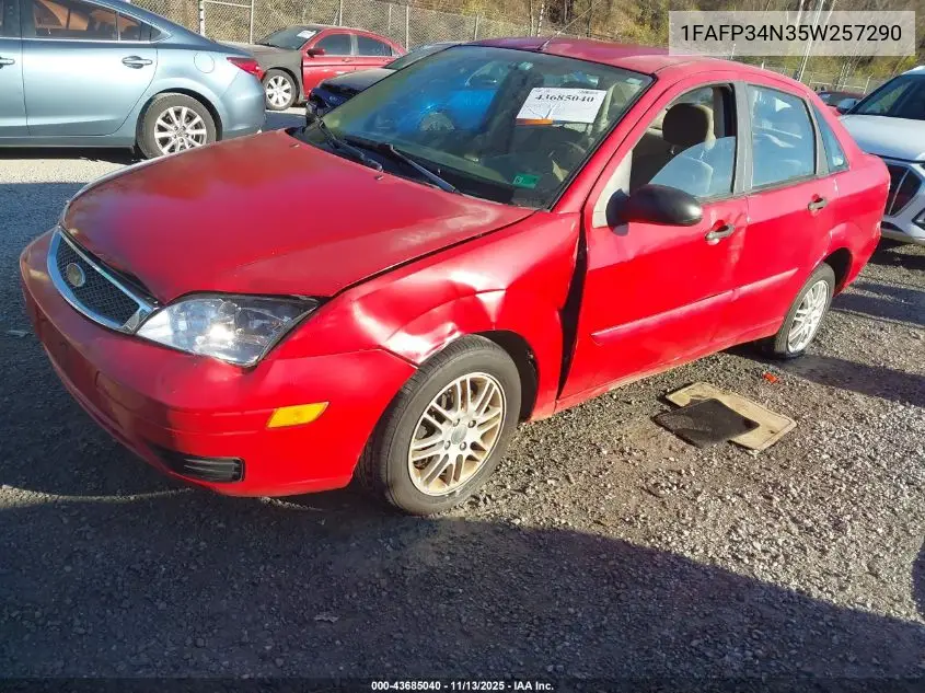 1FAFP34N35W257290 2005 Ford Focus Zx4