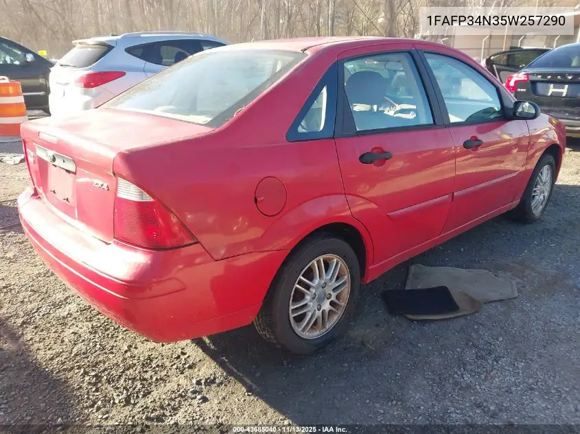 1FAFP34N35W257290 2005 Ford Focus Zx4