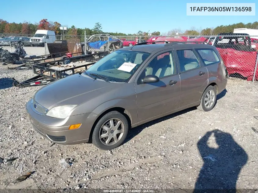 1FAFP36N05W136598 2005 Ford Focus Zxw