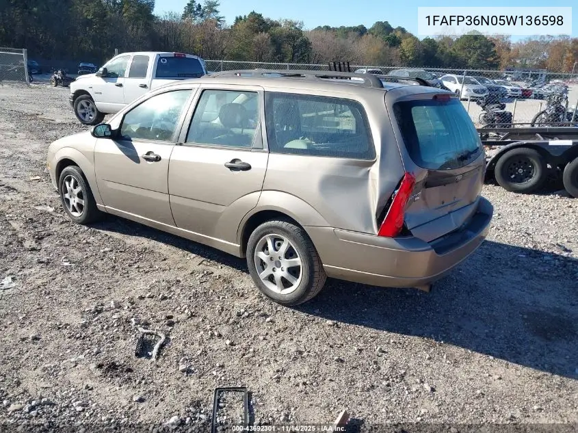 1FAFP36N05W136598 2005 Ford Focus Zxw