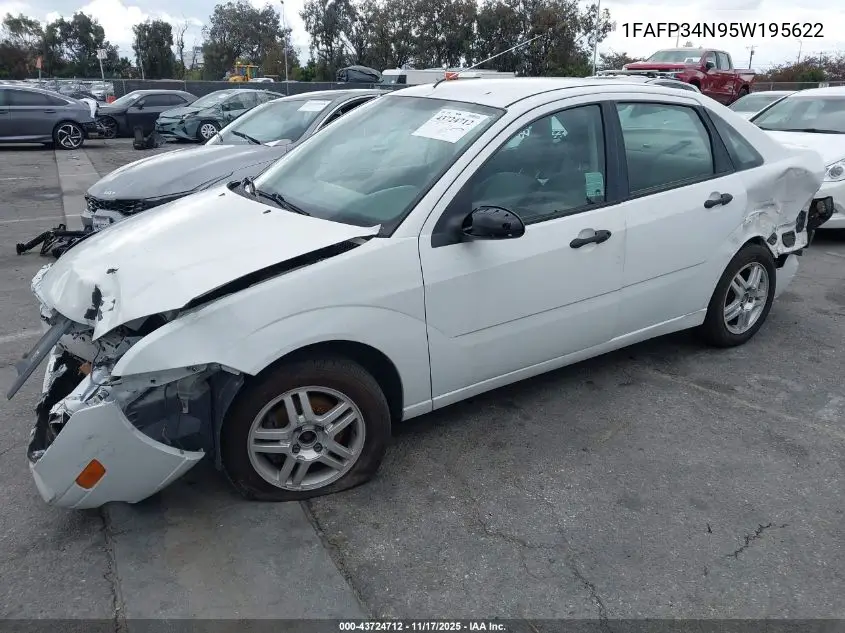 1FAFP34N95W195622 2005 Ford Focus Zx4