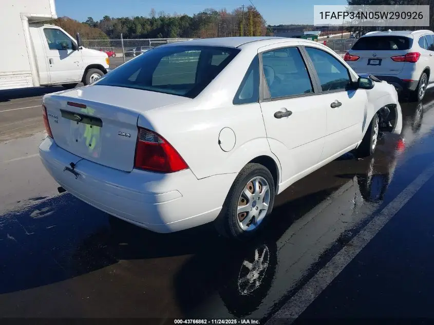 1FAFP34N05W290926 2005 Ford Focus Zx4