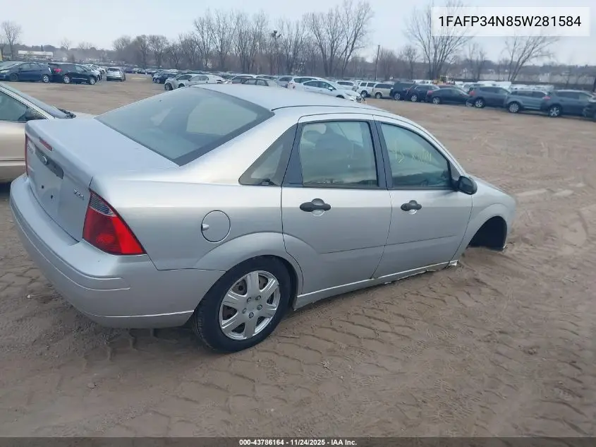 1FAFP34N85W281584 2005 Ford Focus Zx4