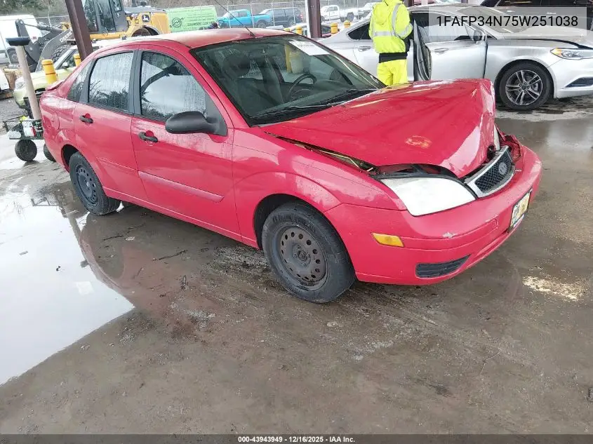 1FAFP34N75W251038 2005 Ford Focus Zx4