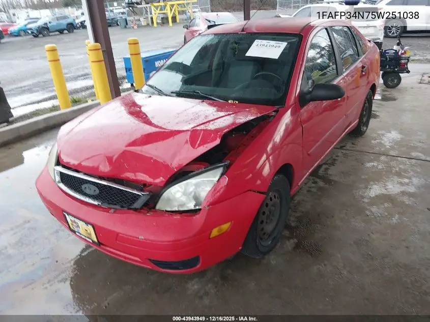 1FAFP34N75W251038 2005 Ford Focus Zx4