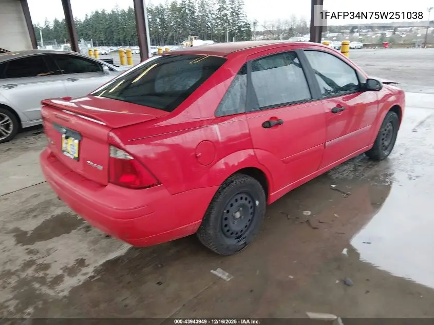 1FAFP34N75W251038 2005 Ford Focus Zx4