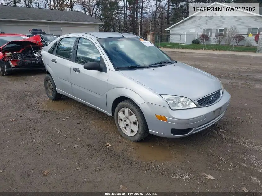 1FAFP34N16W212902 2006 Ford Focus Zx4