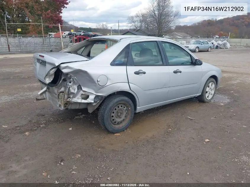 1FAFP34N16W212902 2006 Ford Focus Zx4