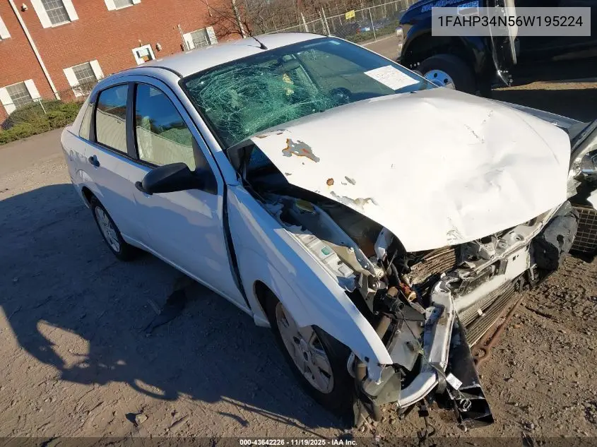 1FAHP34N56W195224 2006 Ford Focus Zx4