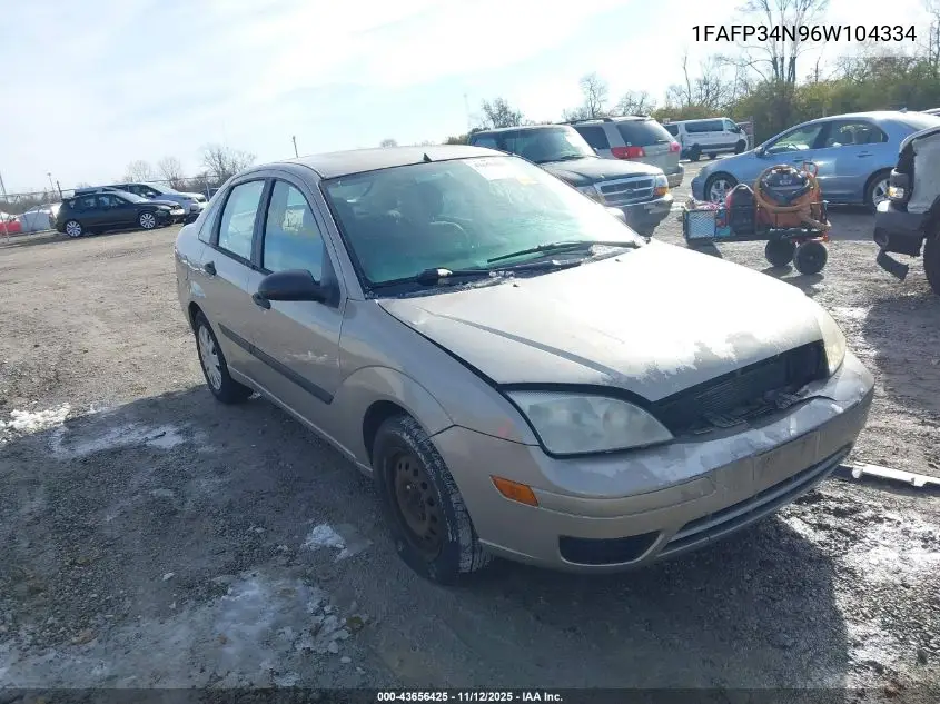 1FAFP34N96W104334 2006 Ford Focus Zx4