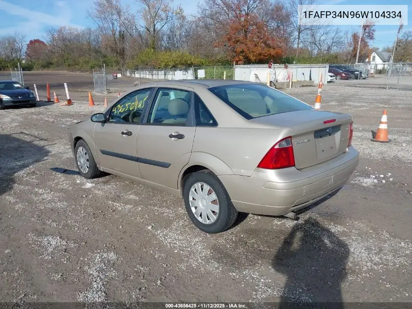 1FAFP34N96W104334 2006 Ford Focus Zx4