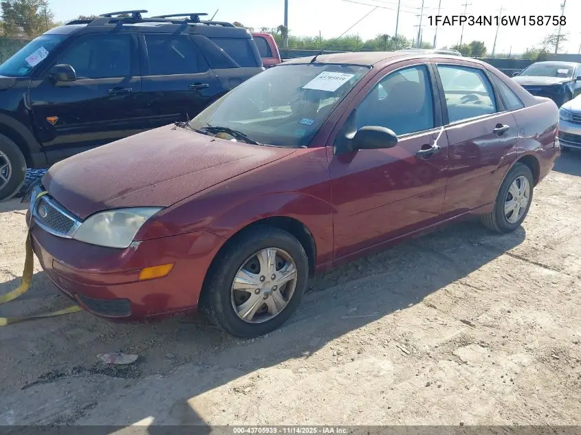 1FAFP34N16W158758 2006 Ford Focus Zx4