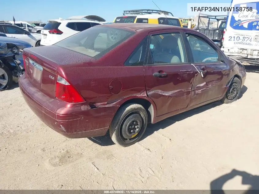 1FAFP34N16W158758 2006 Ford Focus Zx4