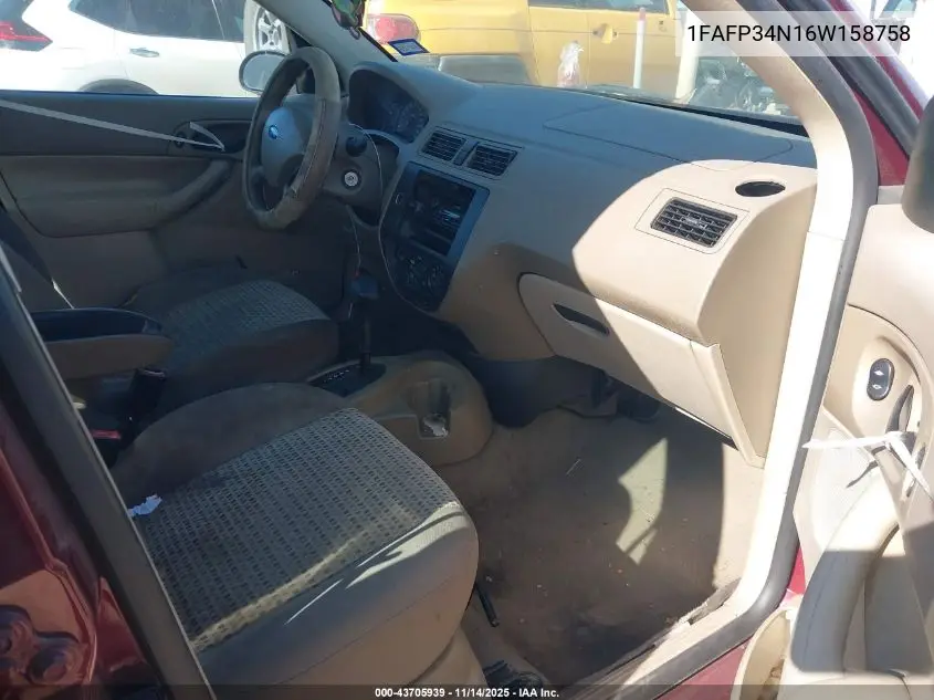 1FAFP34N16W158758 2006 Ford Focus Zx4