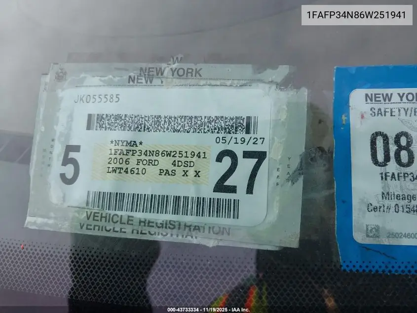 1FAFP34N86W251941 2006 Ford Focus Zx4