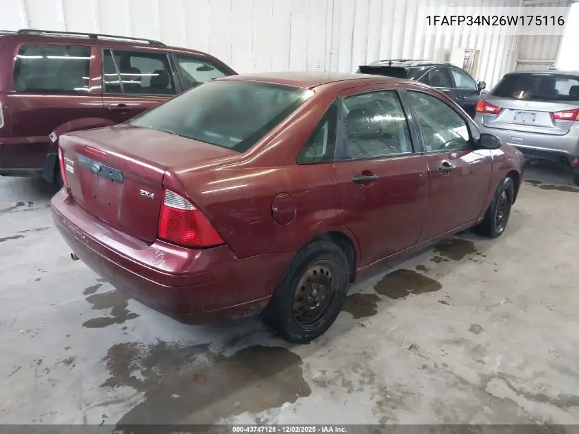 1FAFP34N26W175116 2006 Ford Focus Zx4