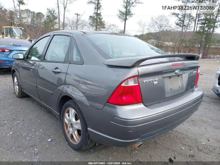 1FAHP38Z26W138086 2006 Ford Focus Zx4