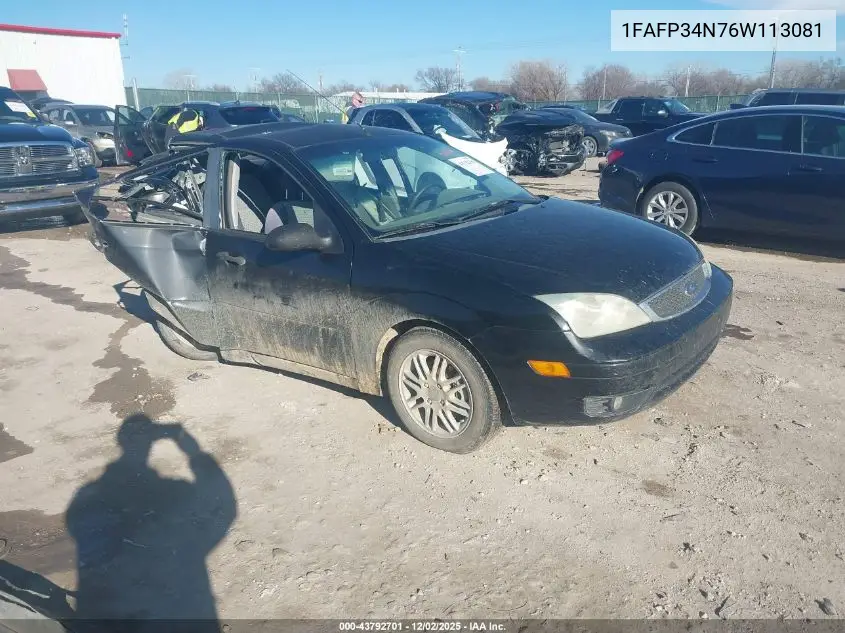 1FAFP34N76W113081 2006 Ford Focus Zx4
