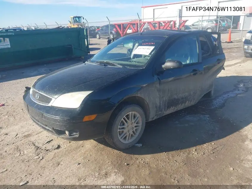 1FAFP34N76W113081 2006 Ford Focus Zx4