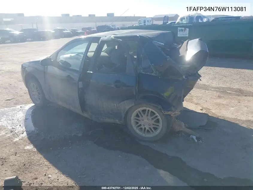 1FAFP34N76W113081 2006 Ford Focus Zx4