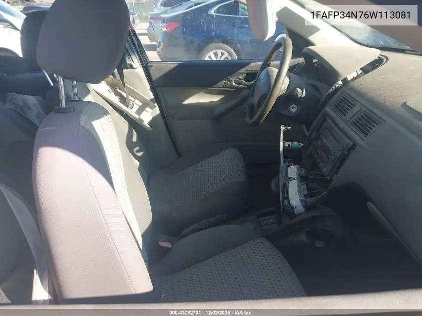 1FAFP34N76W113081 2006 Ford Focus Zx4