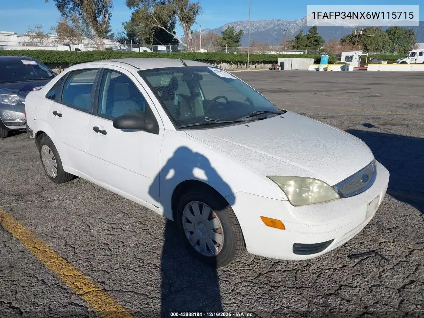 1FAFP34NX6W115715 2006 Ford Focus Zx4