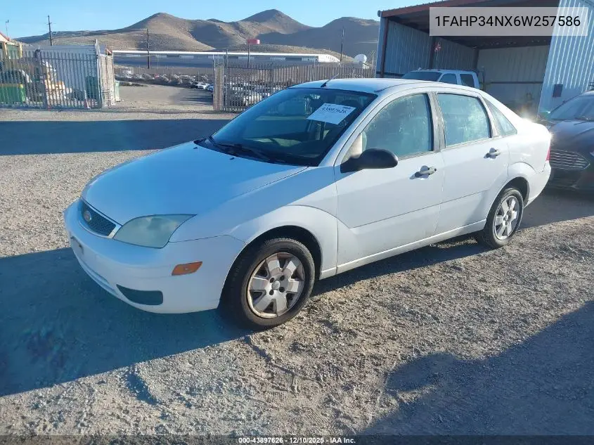 1FAHP34NX6W257586 2006 Ford Focus Zx4
