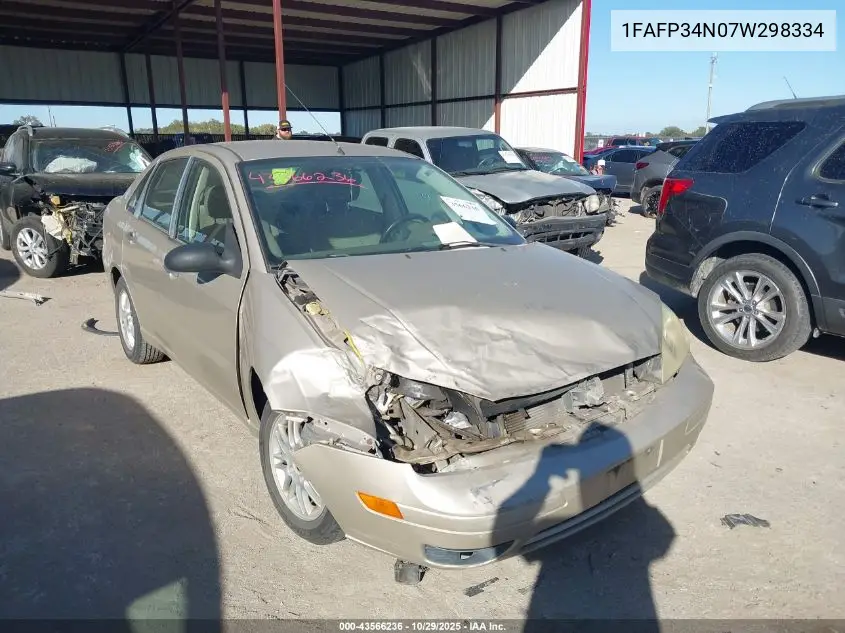 1FAFP34N07W298334 2007 Ford Focus S/Se/Ses