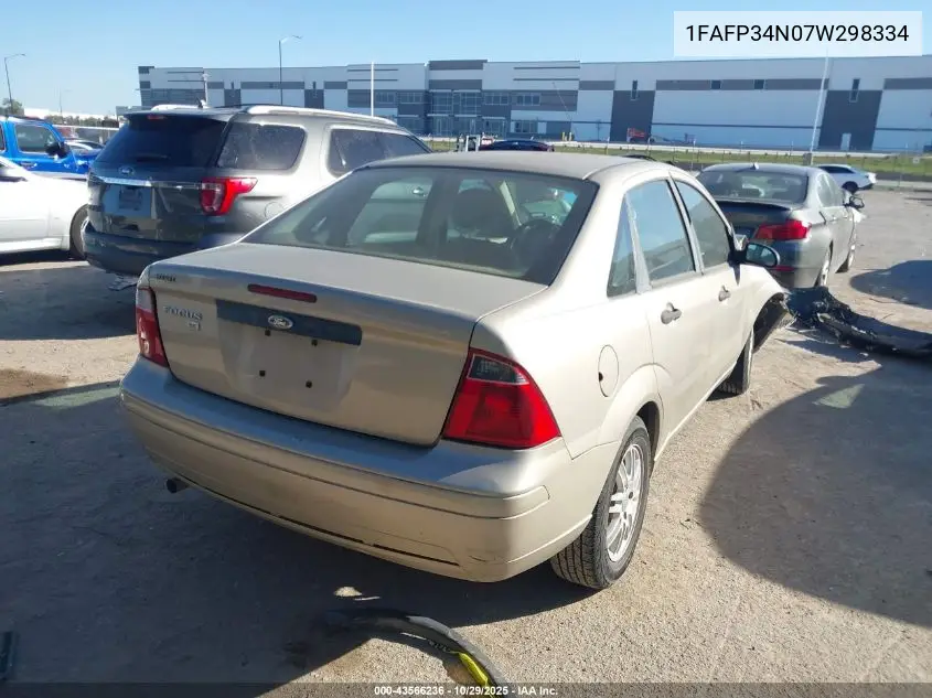 1FAFP34N07W298334 2007 Ford Focus S/Se/Ses