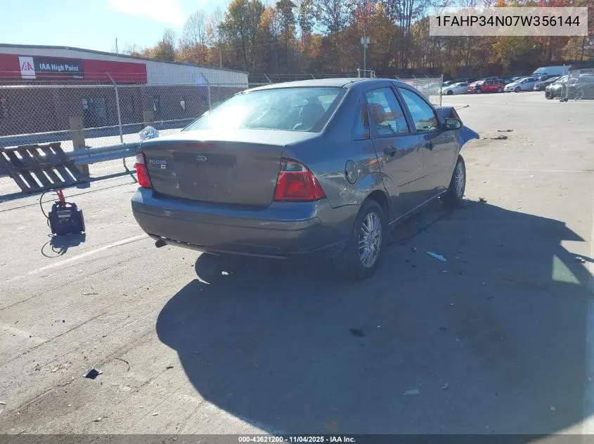 1FAHP34N07W356144 2007 Ford Focus S/Se/Ses
