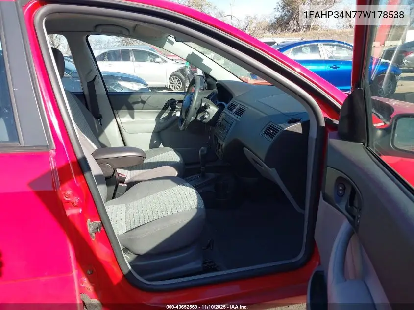 1FAHP34N77W178538 2007 Ford Focus S/Se/Ses