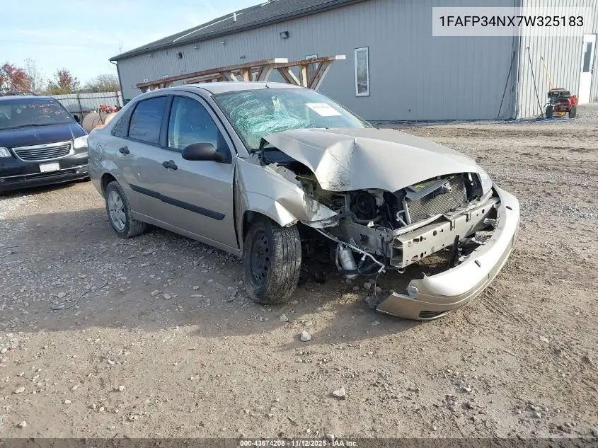 1FAFP34NX7W325183 2007 Ford Focus S/Se/Ses