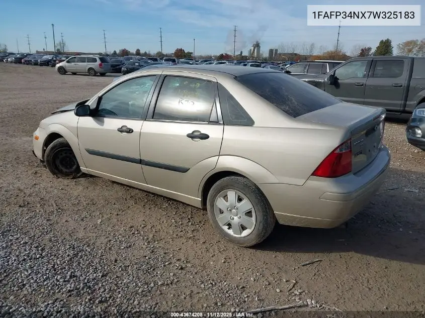 1FAFP34NX7W325183 2007 Ford Focus S/Se/Ses