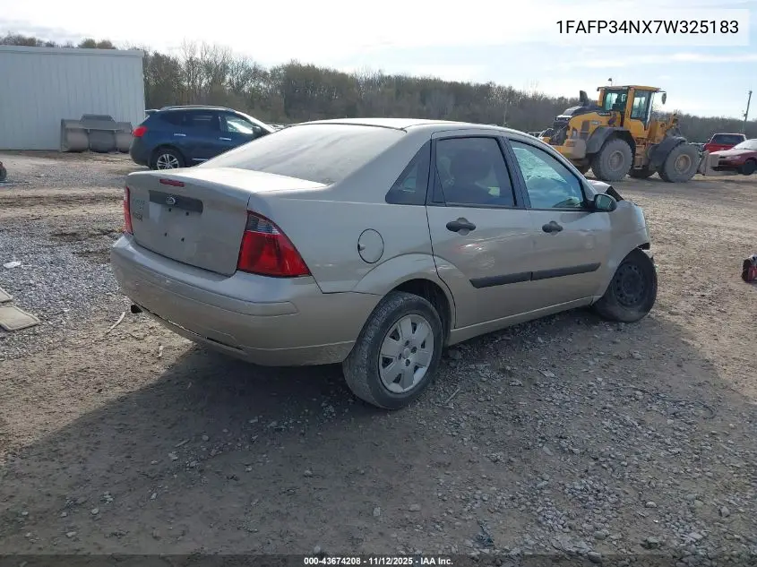 1FAFP34NX7W325183 2007 Ford Focus S/Se/Ses