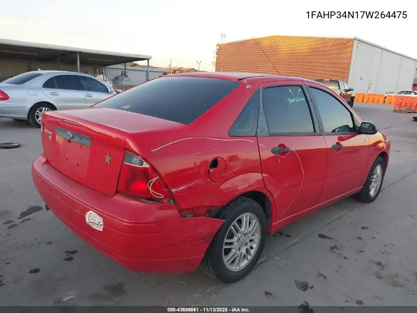 1FAHP34N17W264475 2007 Ford Focus S/Se/Ses