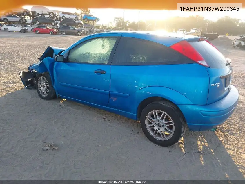1FAHP31N37W200345 2007 Ford Focus S/Se/Ses