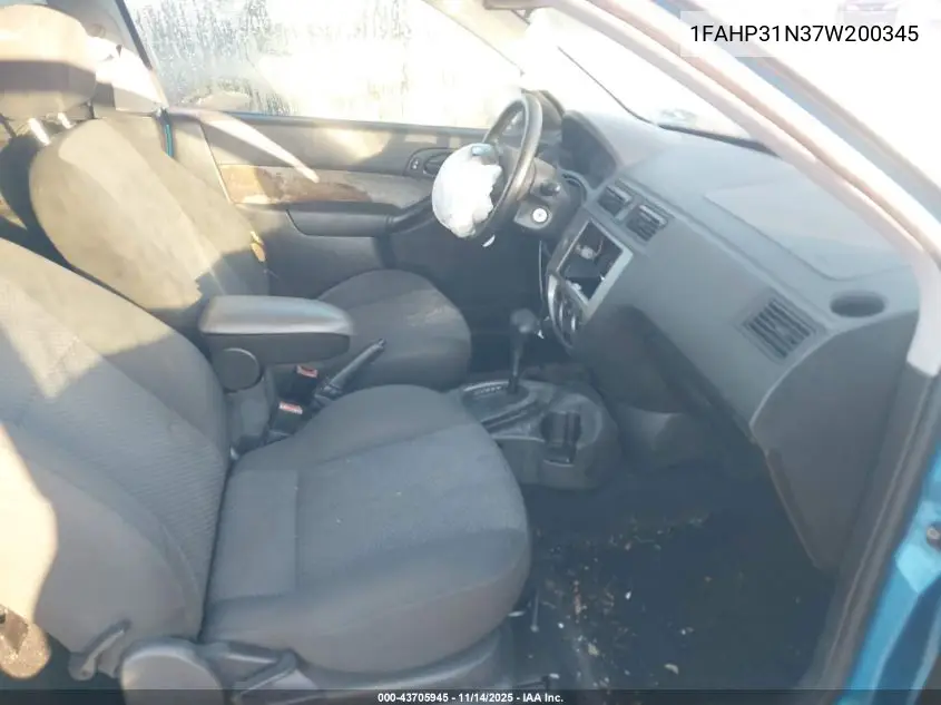 1FAHP31N37W200345 2007 Ford Focus S/Se/Ses