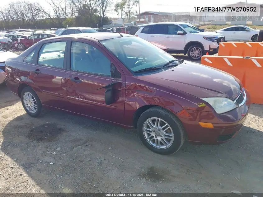 1FAFP34N77W270952 2007 Ford Focus S/Se/Ses
