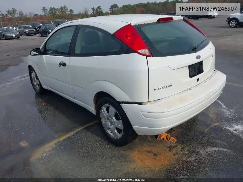 1FAFP31N87W246907 2007 Ford Focus S/Se/Ses