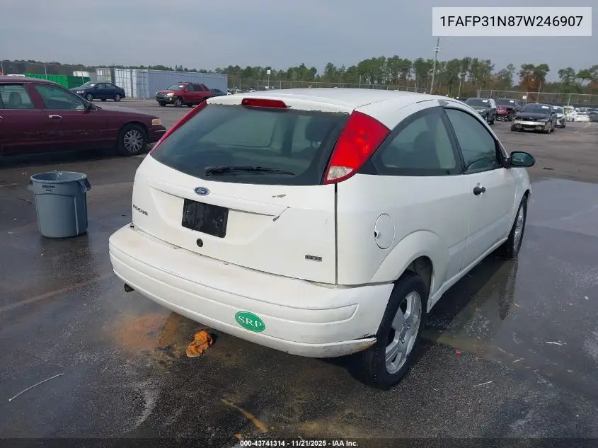 1FAFP31N87W246907 2007 Ford Focus S/Se/Ses