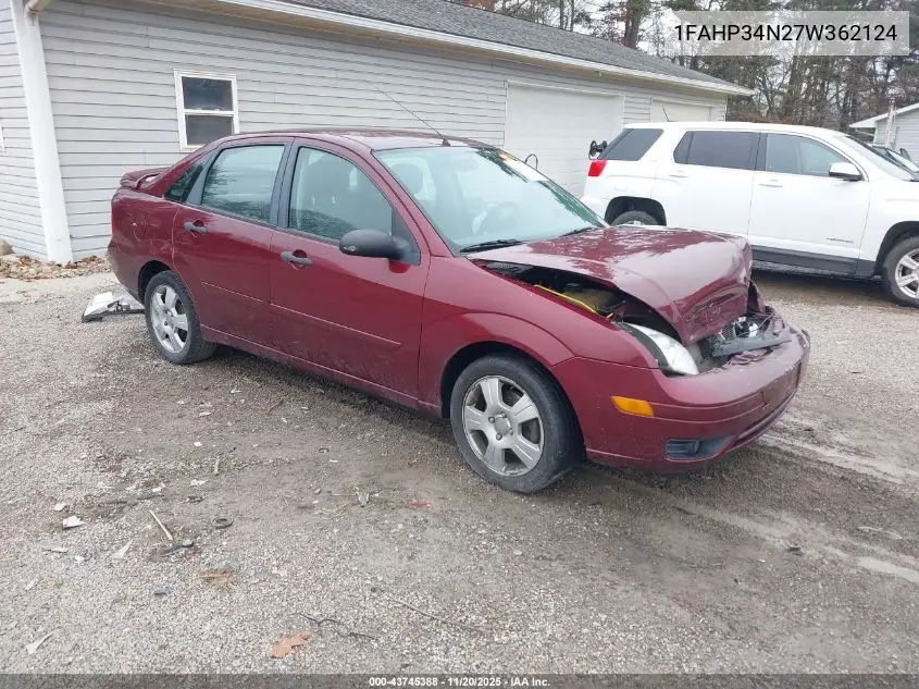 1FAHP34N27W362124 2007 Ford Focus S/Se/Ses
