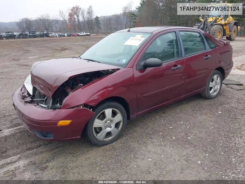 1FAHP34N27W362124 2007 Ford Focus S/Se/Ses