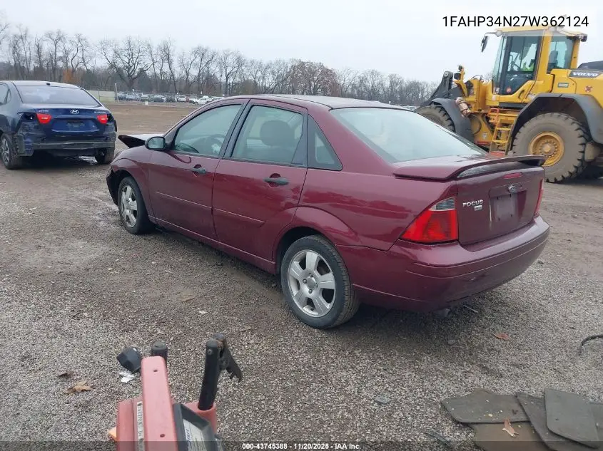 1FAHP34N27W362124 2007 Ford Focus S/Se/Ses